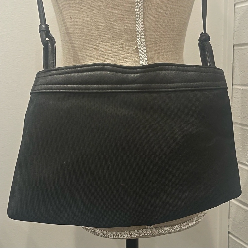 Women’s Vinyl Black Crossbody Bag (Marked CCC on Zippers) - Picture 2 of 7